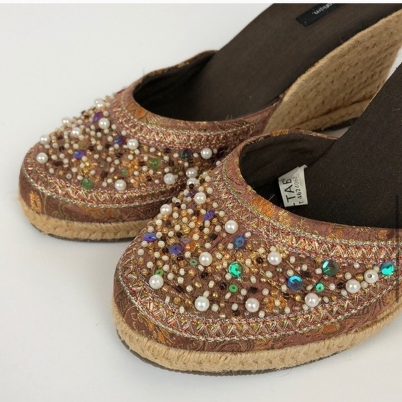 Xhilaration beaded straw wedges - Picture 4 of 8